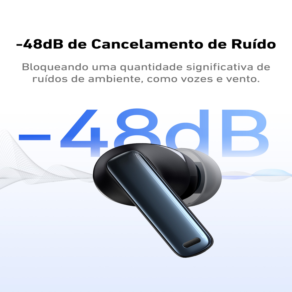 Fone de ouvido Baseus Bowie M2s ANC Bluetooth 5.3 com cancelamento de ruído ativo - 48dB, sem fio, áudio espacial 3D