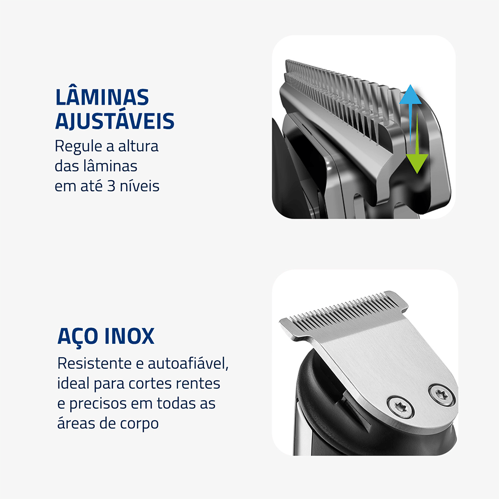 Aparador de Pelos BodyGroom 8 em 1 Mondial Painel Digital Bivolt – BG-09