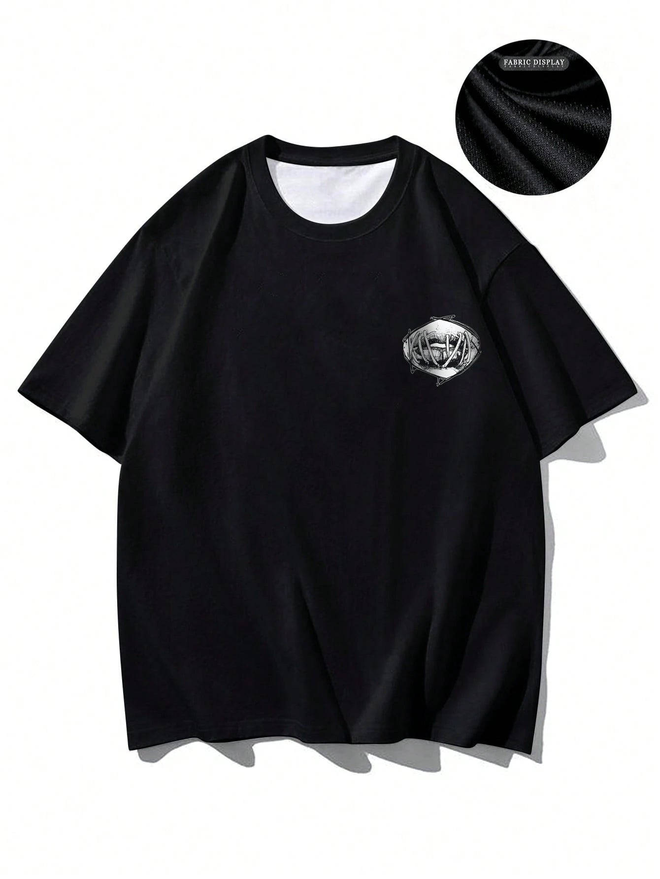 Camiseta Masculina de Manga Curta Casual de Verão, Estilo Vintage Escuro, Gola Redonda, Feita de Tecido de Poliéster, Adequada para Esportes e Academia
