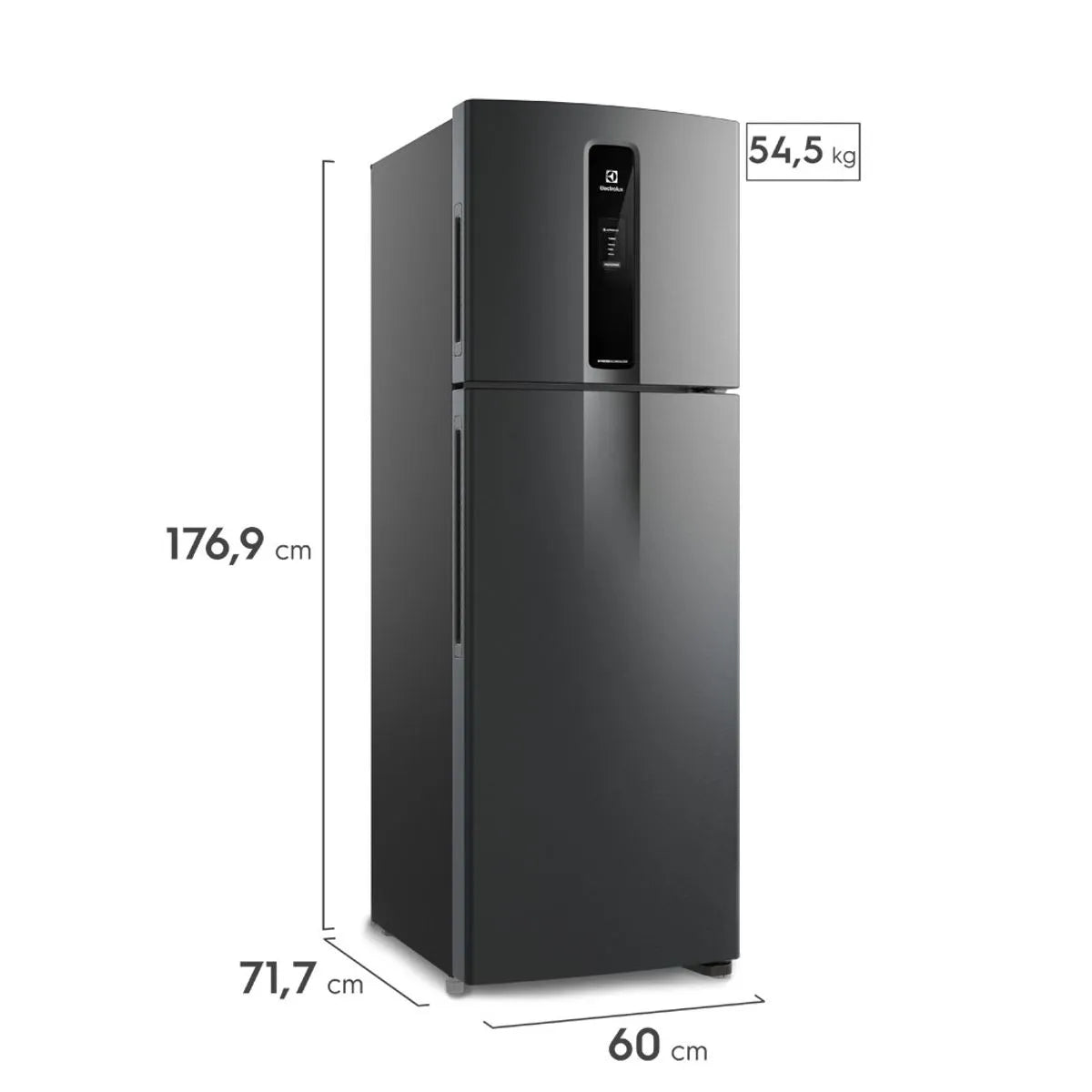 Geladeira Electrolux Frost Free Inverter 390L Efficient AutoSense Duplex Black Inox Look (IF43B) -