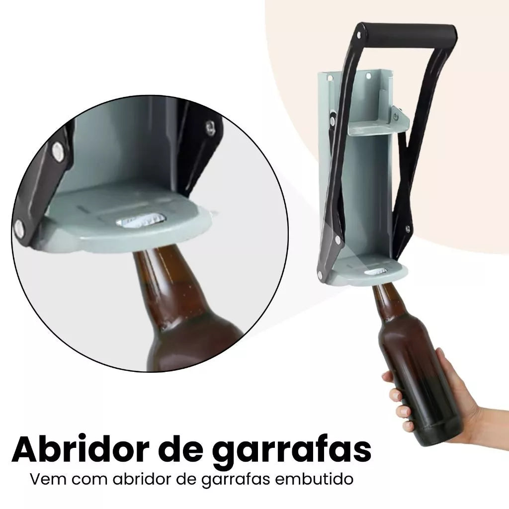 Amassador De Latinhas Latas Cerveja Com Abridor De Garrafa