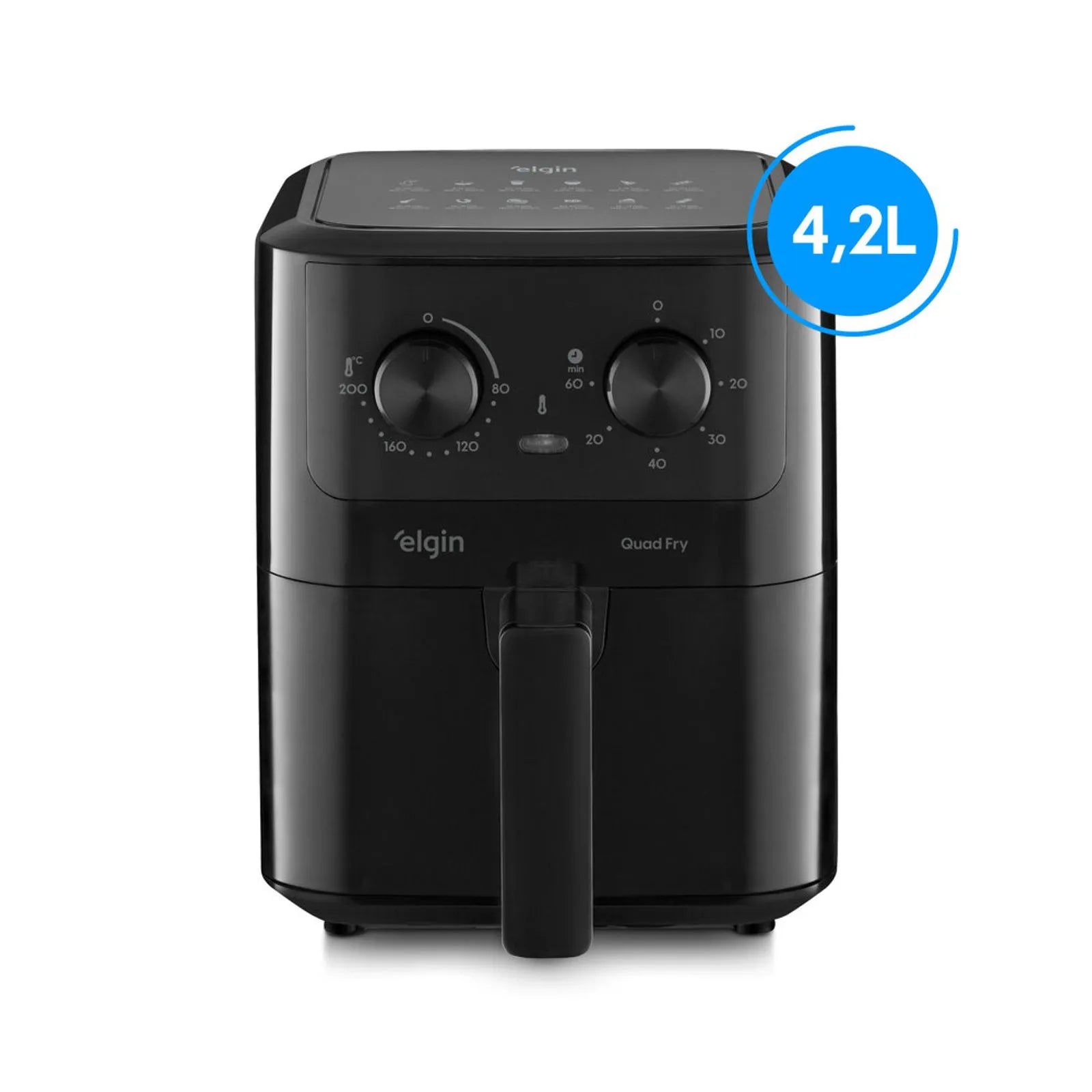 Fritadeira Air fryer Quad Fry- 1.400W, 4,2L, Preta com Tecnologia Air Circuit 360°
