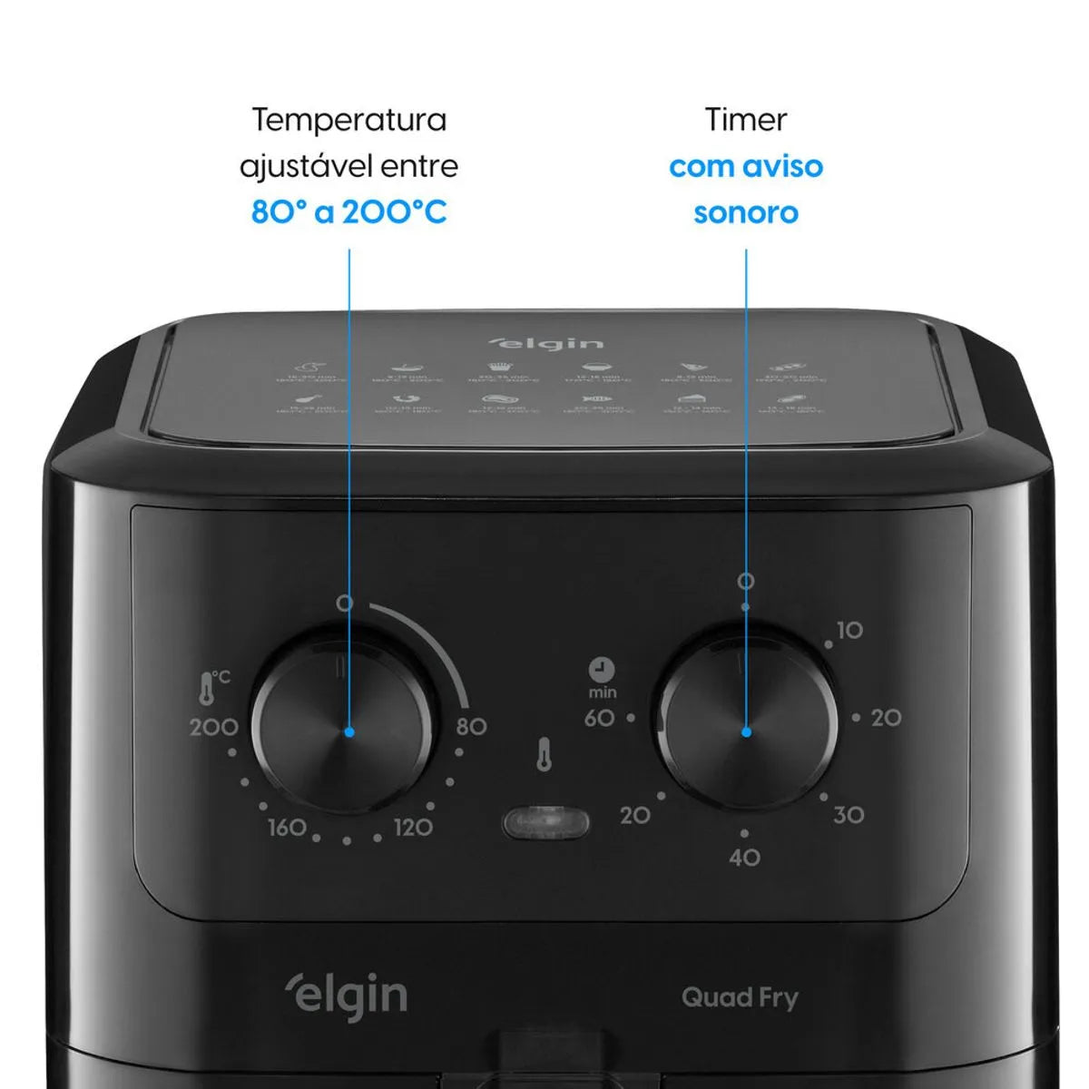 Fritadeira Air fryer Quad Fry- 1.400W, 4,2L, Preta com Tecnologia Air Circuit 360°