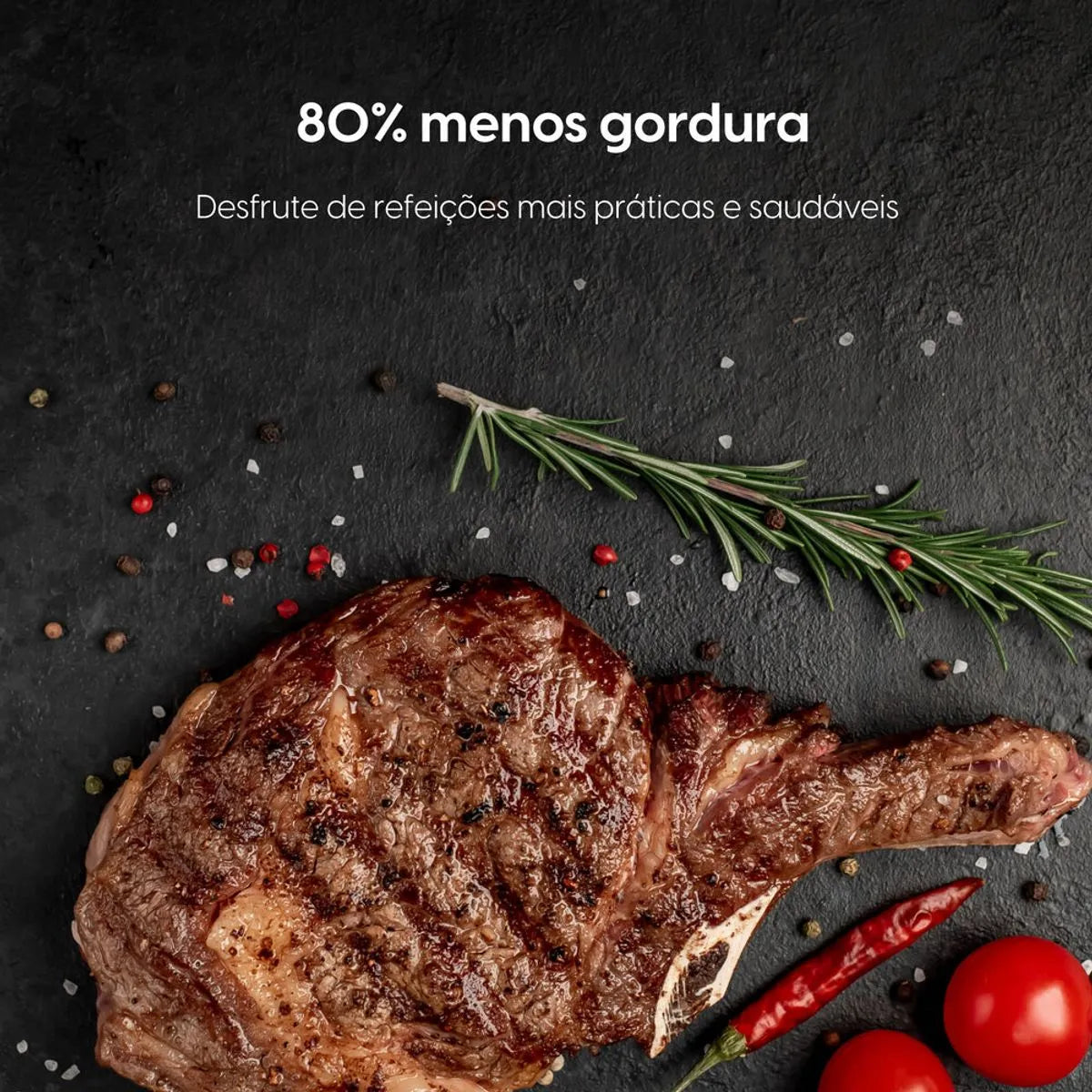 Fritadeira Air fryer Quad Fry- 1.400W, 4,2L, Preta com Tecnologia Air Circuit 360°