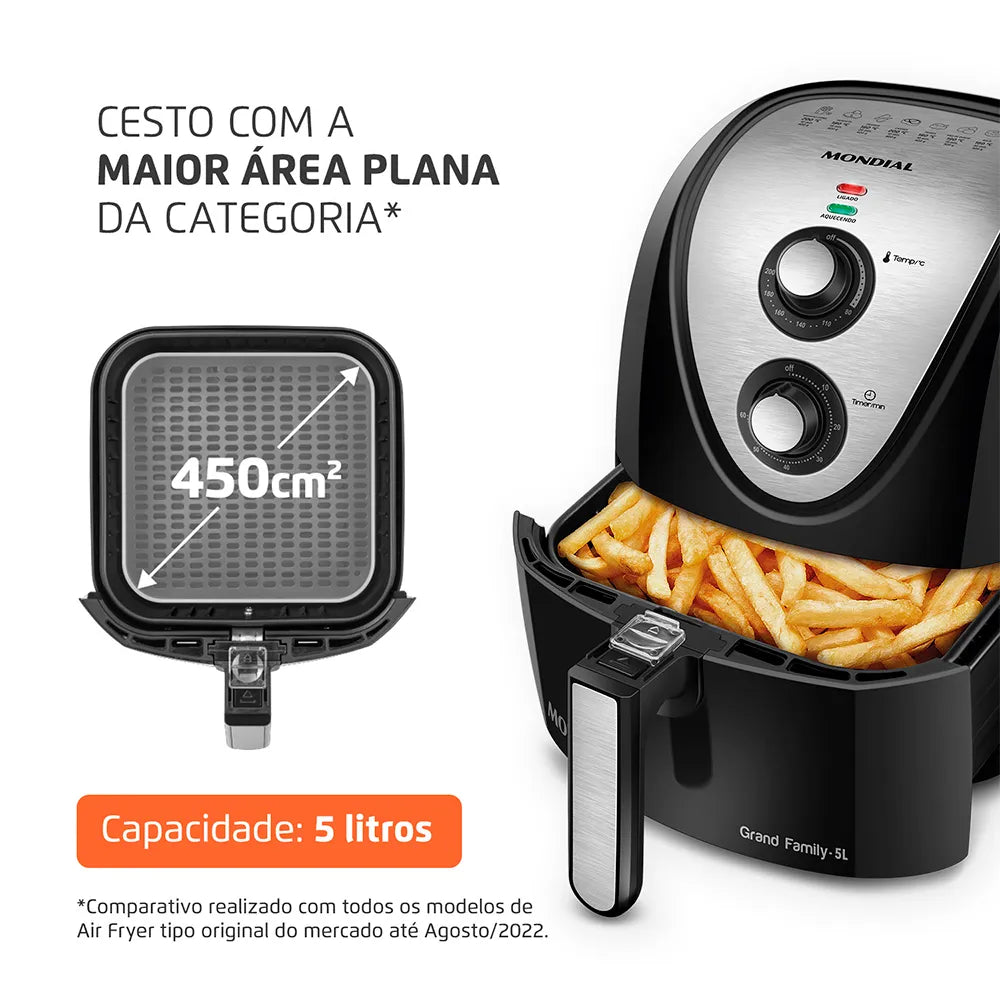 Fritadeira Sem Óleo Air Fryer 5L Mondial AFN-50-BI