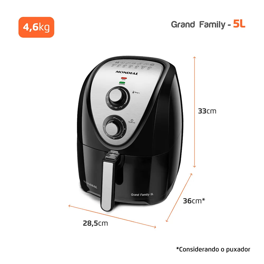 Fritadeira Sem Óleo Air Fryer 5L Mondial AFN-50-BI