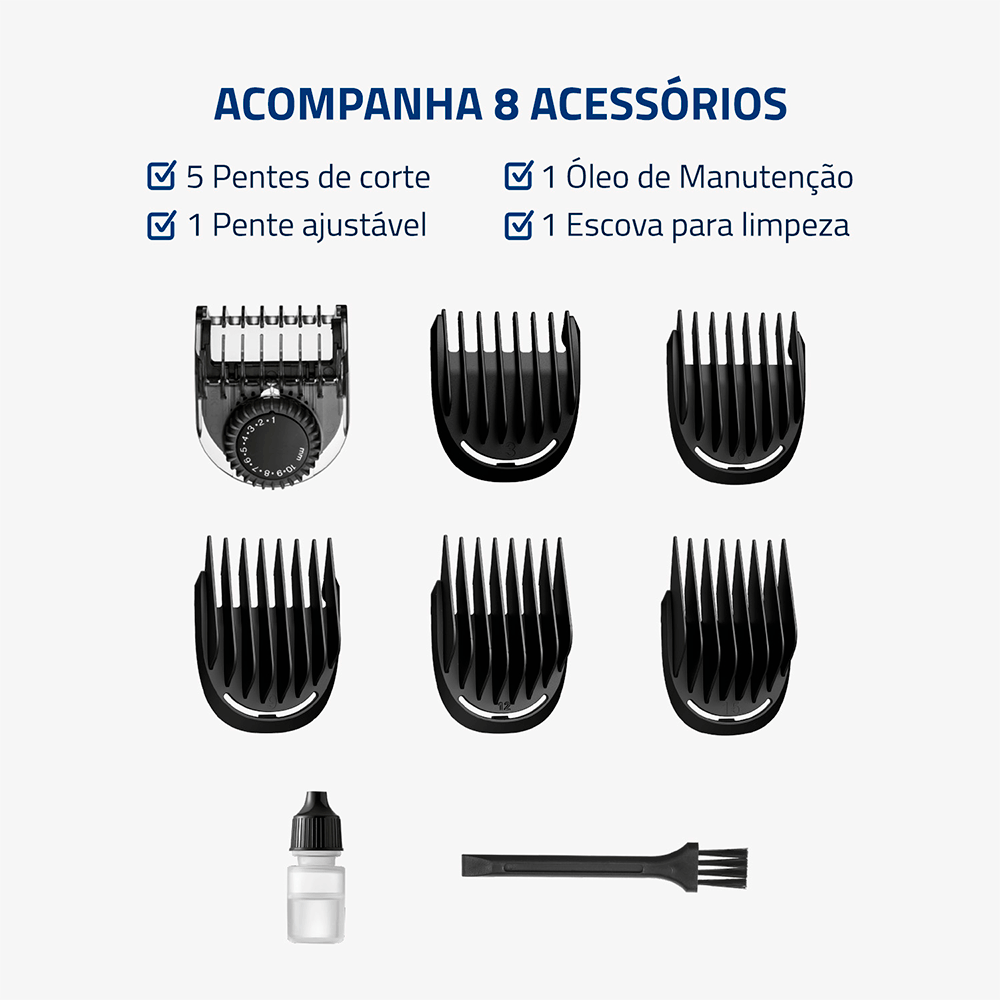 Aparador de Pelos BodyGroom 8 em 1 Mondial Painel Digital Bivolt – BG-09