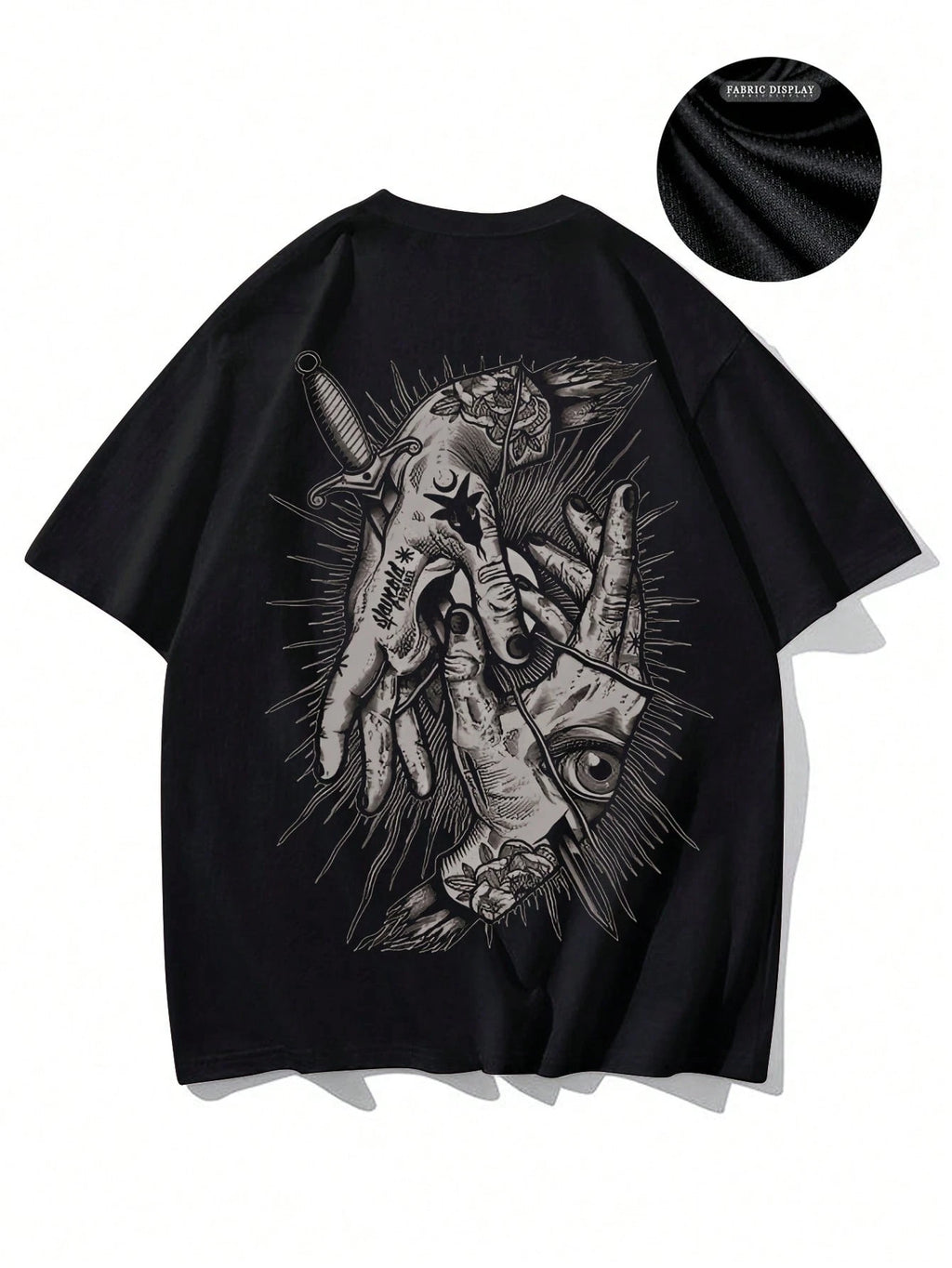 Camiseta Masculina de Manga Curta Esportiva de Verão com Pescoço Redondo Estampada em Cores Escuras, Casual de Manga Curta