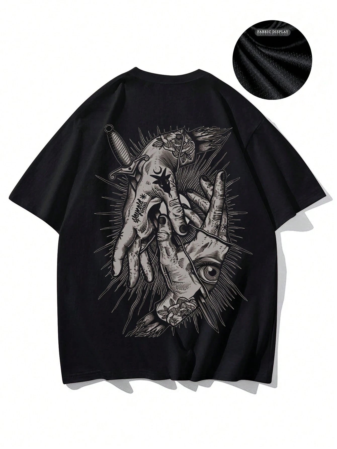 Camiseta Masculina de Manga Curta Esportiva de Verão com Pescoço Redondo Estampada em Cores Escuras, Casual de Manga Curta