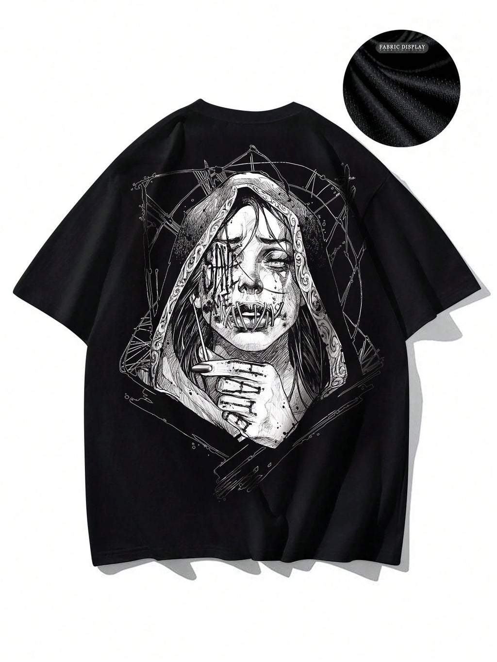 Camiseta Masculina de Manga Curta Casual de Verão, Estilo Vintage Escuro, Gola Redonda, Feita de Tecido de Poliéster, Adequada para Esportes e Academia