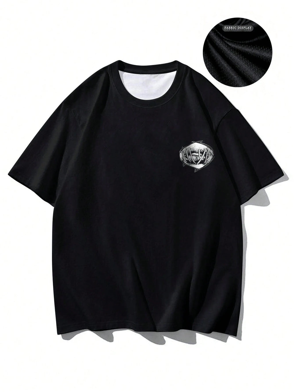 Camiseta Masculina de Manga Curta Casual de Verão, Estilo Vintage Escuro, Gola Redonda, Feita de Tecido de Poliéster, Adequada para Esportes e Academia