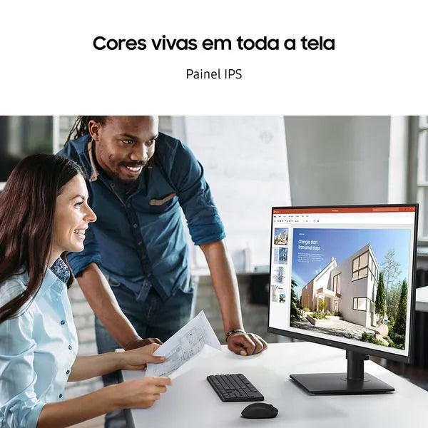 Monitor Samsung 24", FHD,ajuste de altura,100Hz ,USB Hub, Display Port, HDMI, Preto, S4