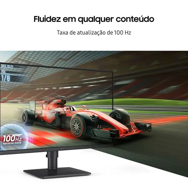 Monitor Samsung 24", FHD,ajuste de altura,100Hz ,USB Hub, Display Port, HDMI, Preto, S4
