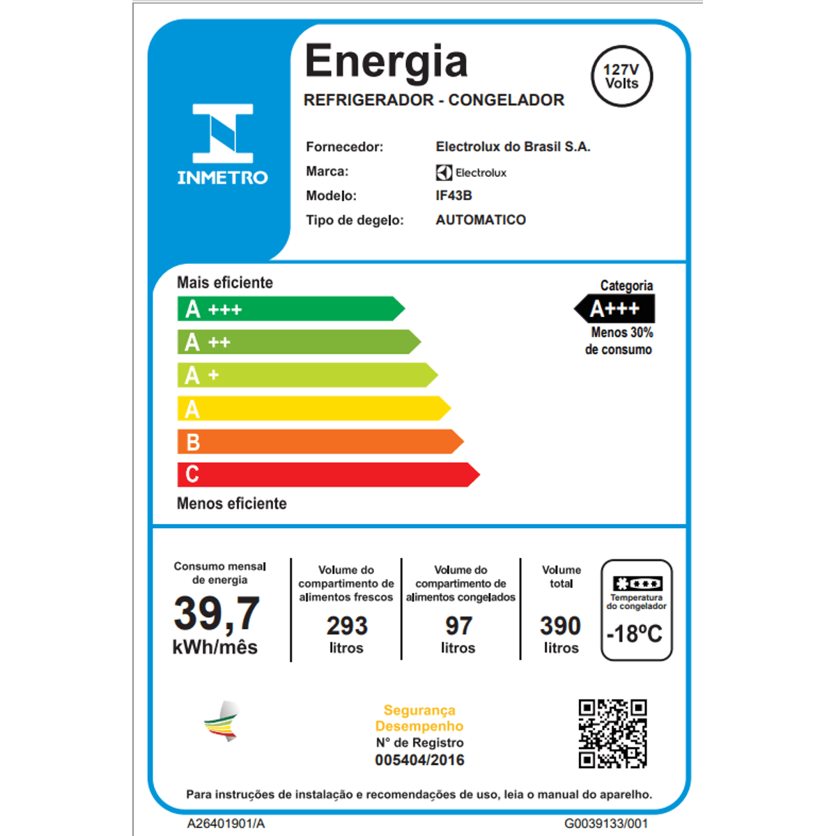 Geladeira Electrolux Frost Free Inverter 390L Efficient AutoSense Duplex Black Inox Look (IF43B) -