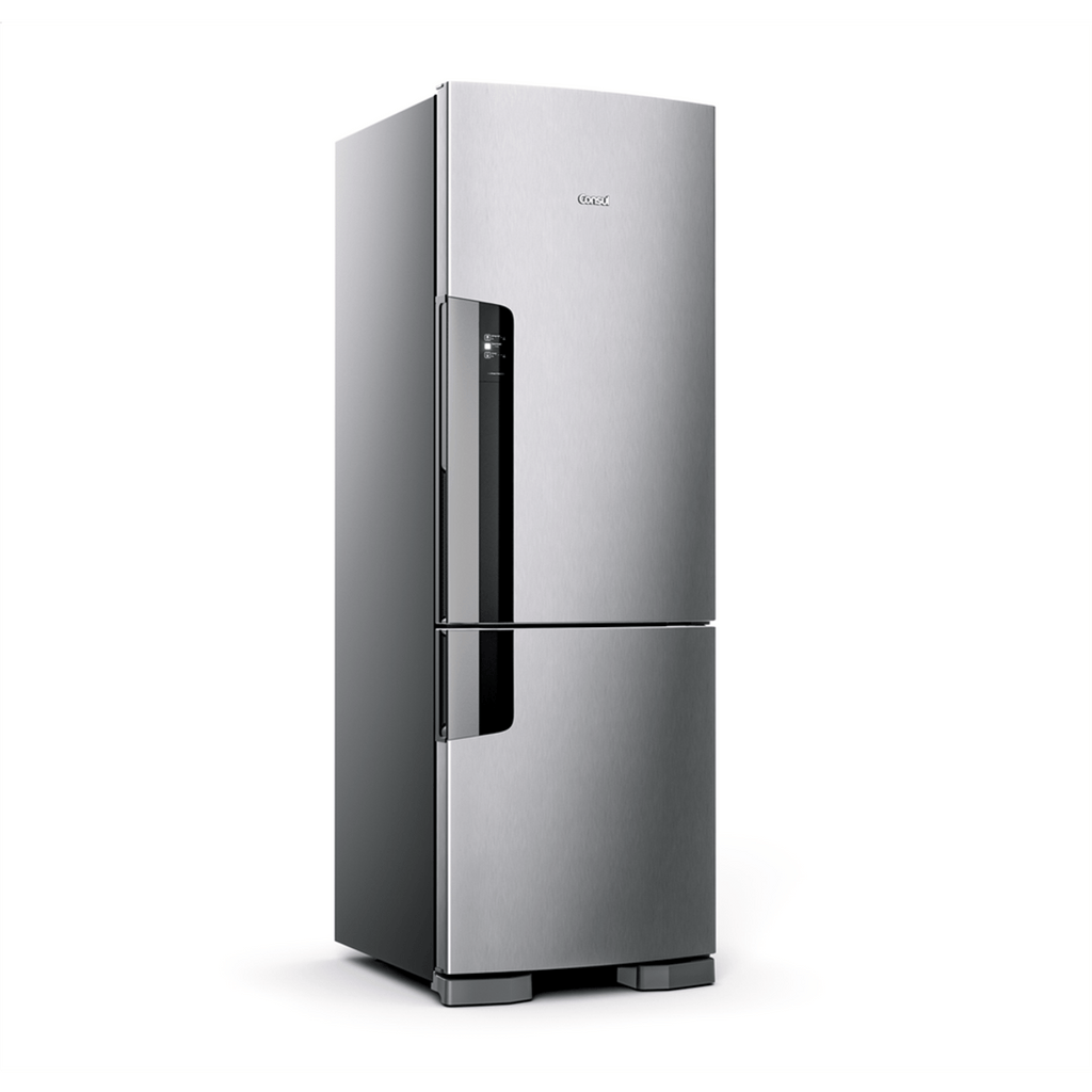 Geladeira Consul Frost Free Duplex 397 litros Evox com freezer embaixo - CRE44BK