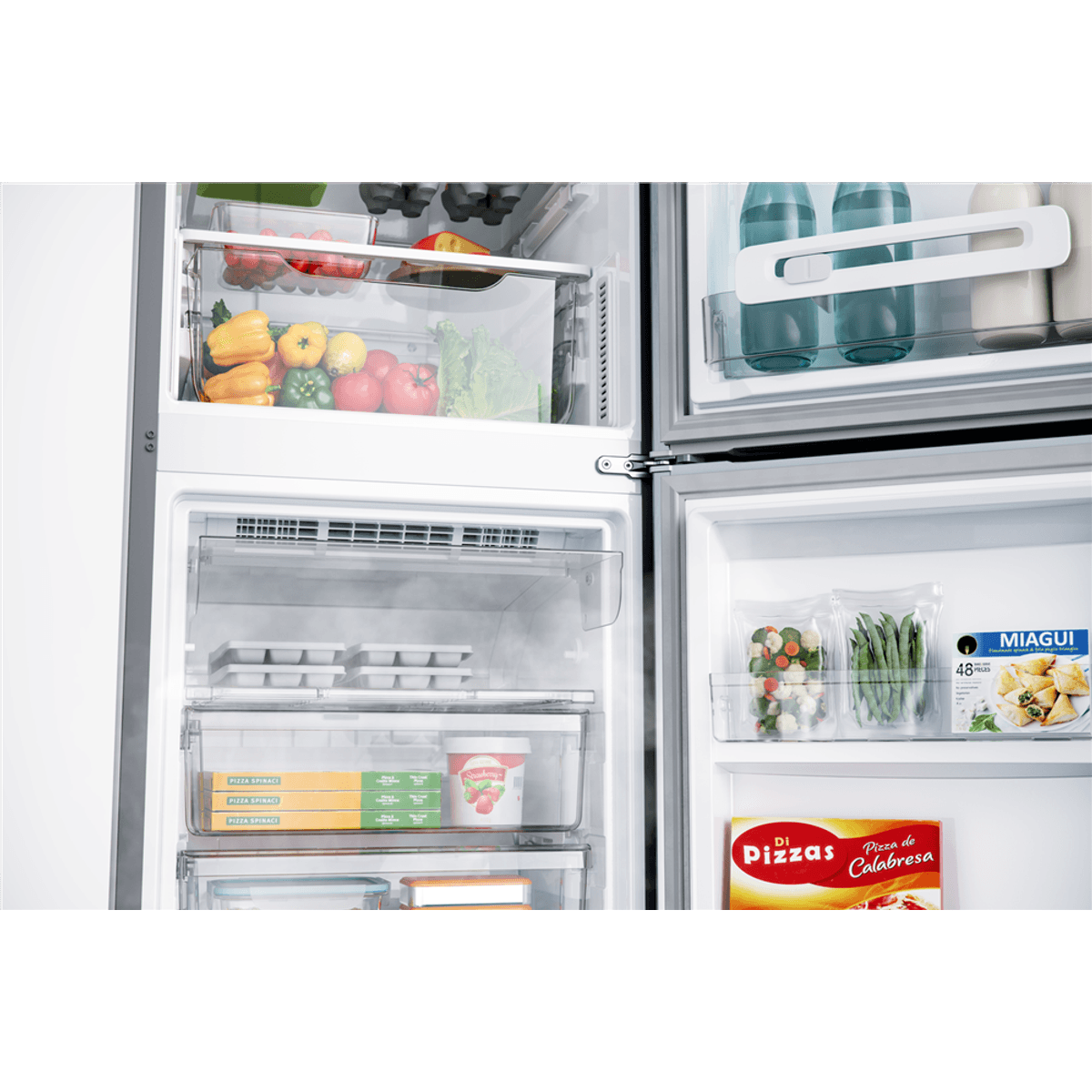 Geladeira Consul Frost Free Duplex 397 litros Evox com freezer embaixo - CRE44BK