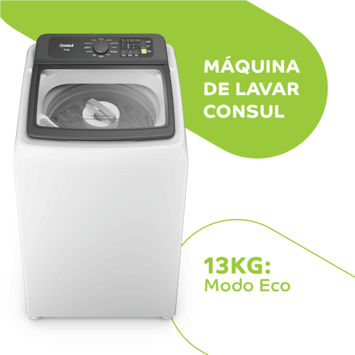 Máquina de Lavar Consul 13 kg Branca com Modo Eco - CWN13AB