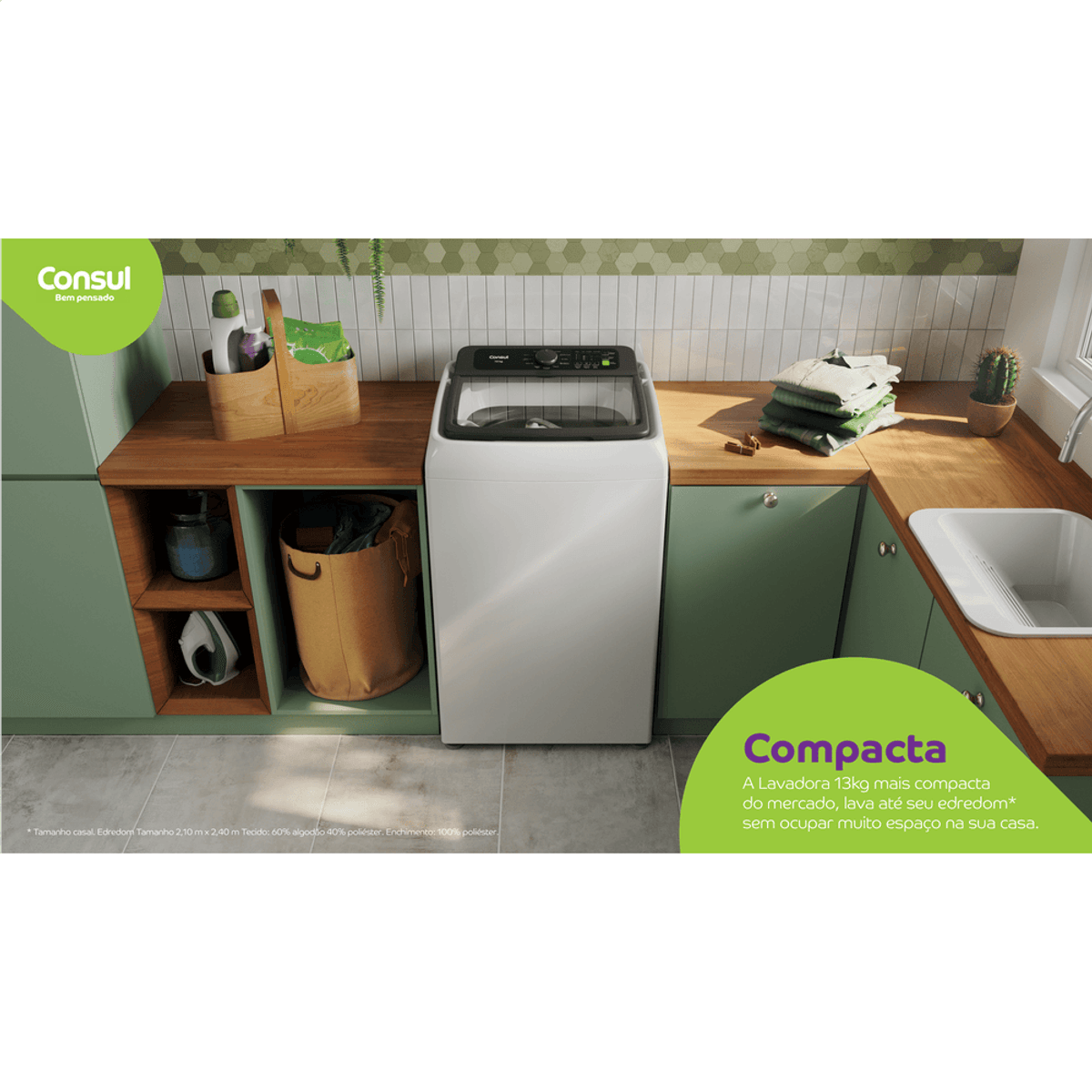Máquina de Lavar Consul 13 kg Branca com Modo Eco - CWN13AB