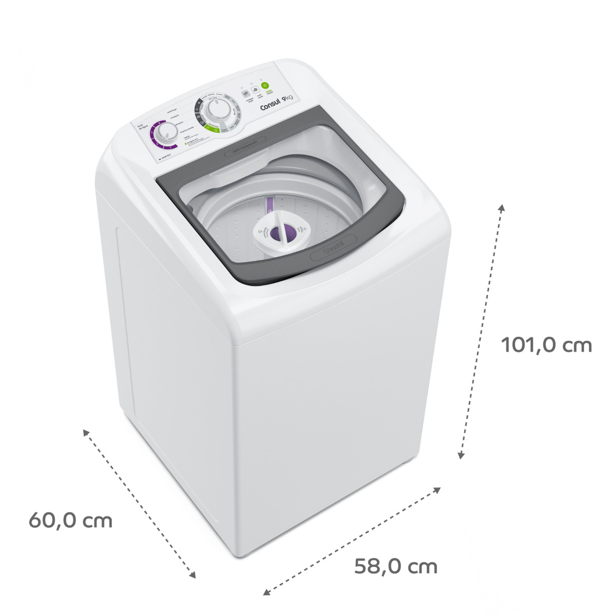 Máquina de Lavar Consul 9 kg Branca com Dosagem Econômica e Ciclo Edredom