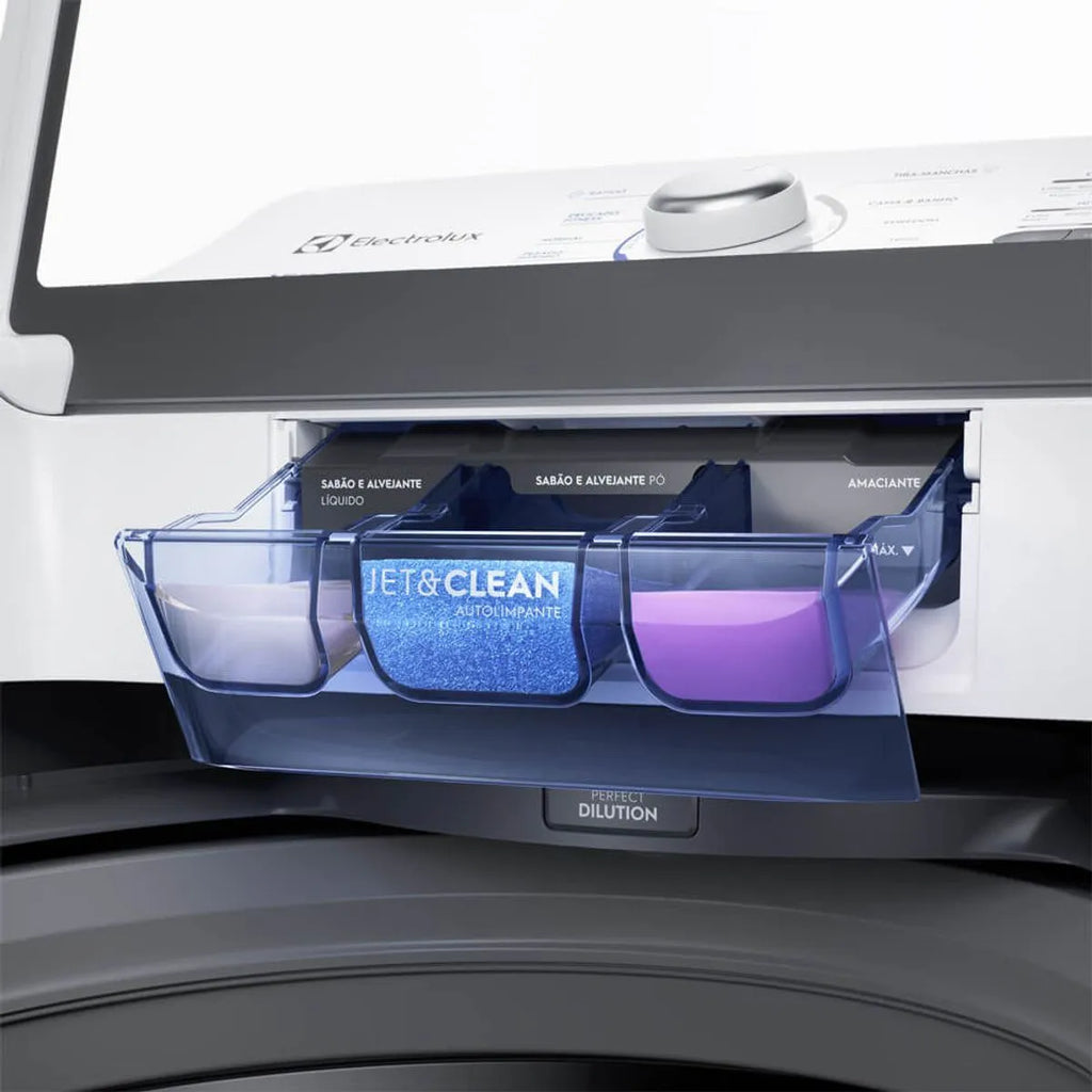 Máquina de Lavar Electrolux 15kg Branca Essential Care com Cesto Inox e Jet&Clean (LED15)