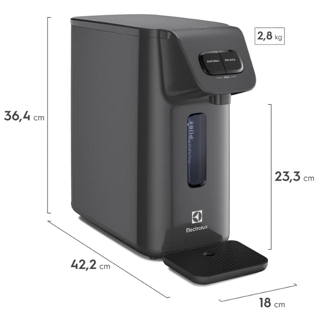 Purificador Electrolux Eletrônico Compacto Efficient Painel Mecânico Bivolt Cinza (PE15X) - Bivolt