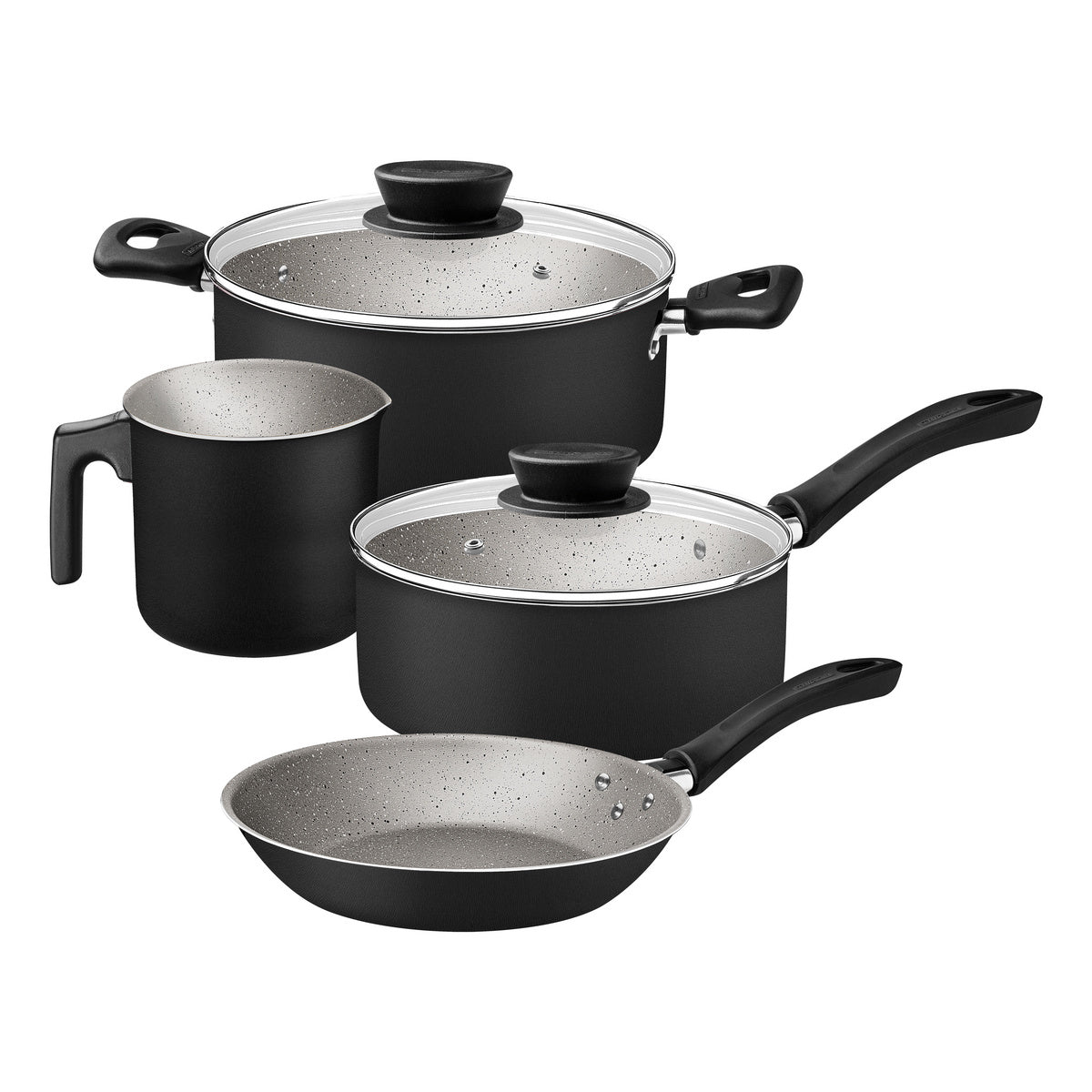 Jogo de Panelas Tramontina Linz em Aluminio com Revestimento Interno e Externo em Antiaderente Starflon Max 04 Peças