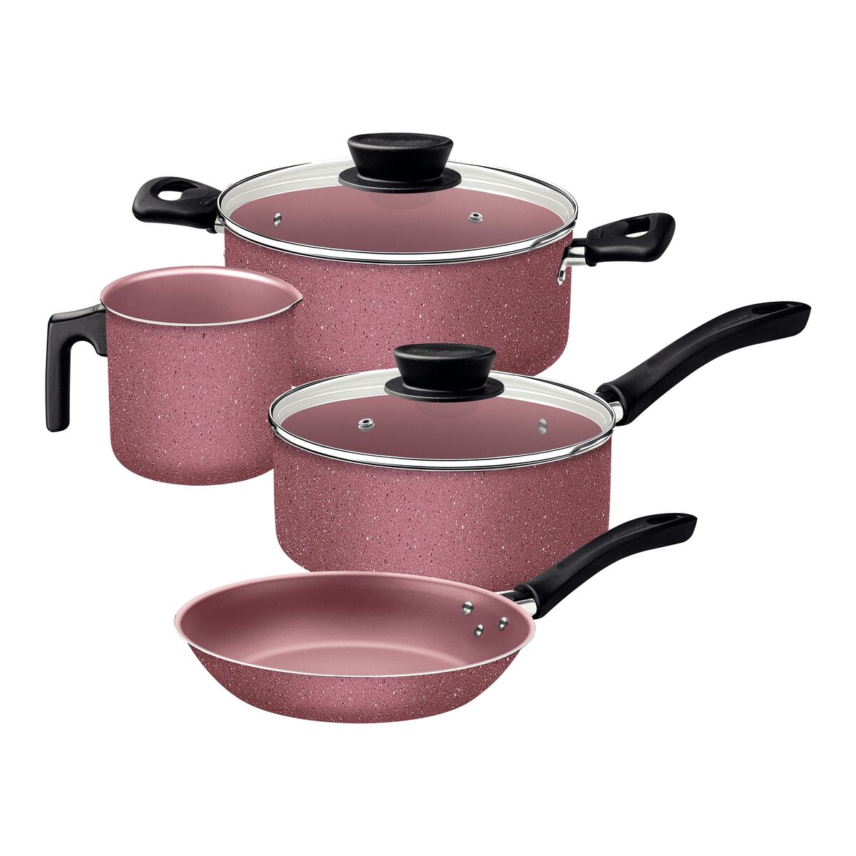 Jogo de Panelas Tramontina Linz em Aluminio com Revestimento Interno e Externo em Antiaderente Starflon Max 04 Peças