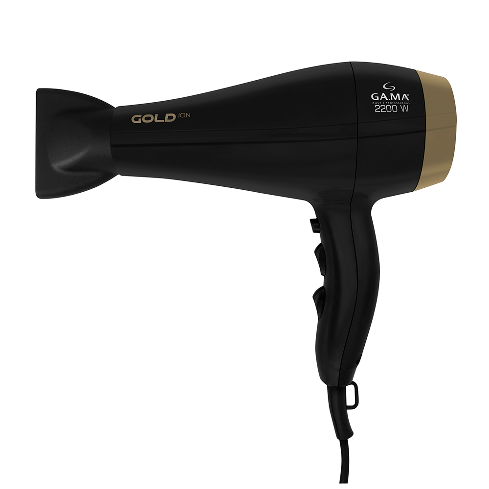 Secador de Cabelos Gama Italy Gold Ion, Motor AC Profissional, 2200W, Preto