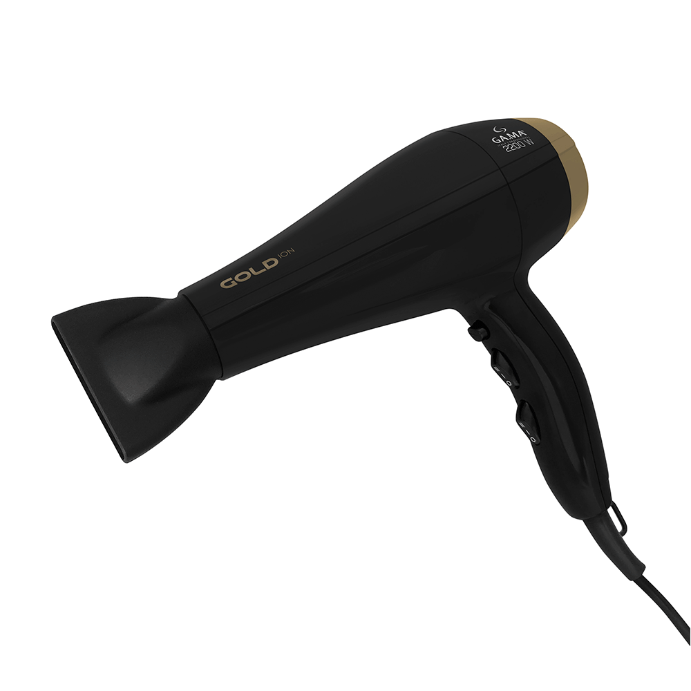 Secador de Cabelos Gama Italy Gold Ion, Motor AC Profissional, 2200W, Preto