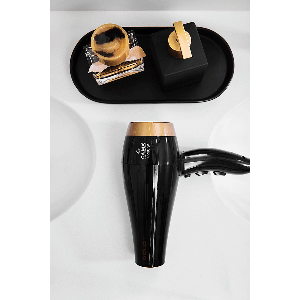 Secador de Cabelos Gama Italy Gold Ion, Motor AC Profissional, 2200W, Preto