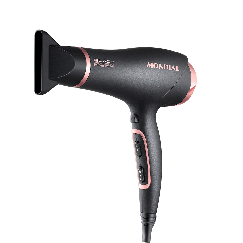 Secador de Cabelos Mondial Black Rose 2000W SC-37, Preto/Golden Rose