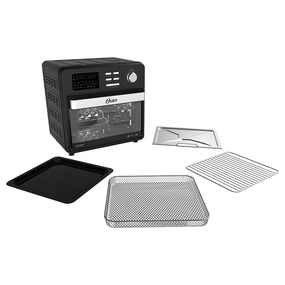 Forno Fryer Oster 15L, OFOR160, Função Turbo Convecção, Preto