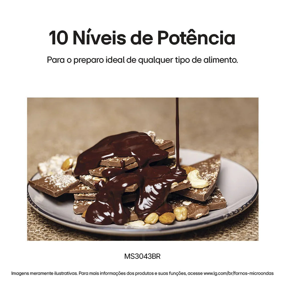 Micro-ondas LG 30 Litros Limpa Fácil, MS3043BR, Prata