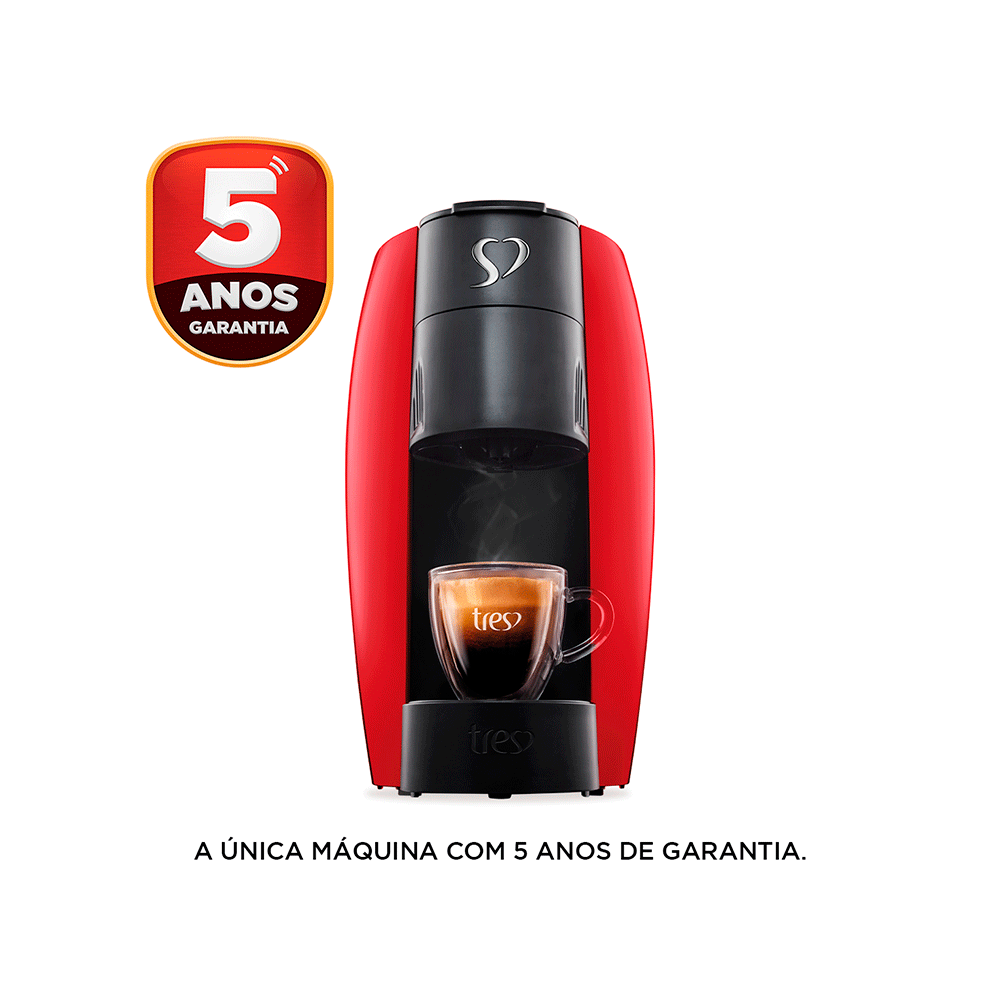 Cafeteira Espresso Três Corações LOV Multibebidas, Automática, Vermelha