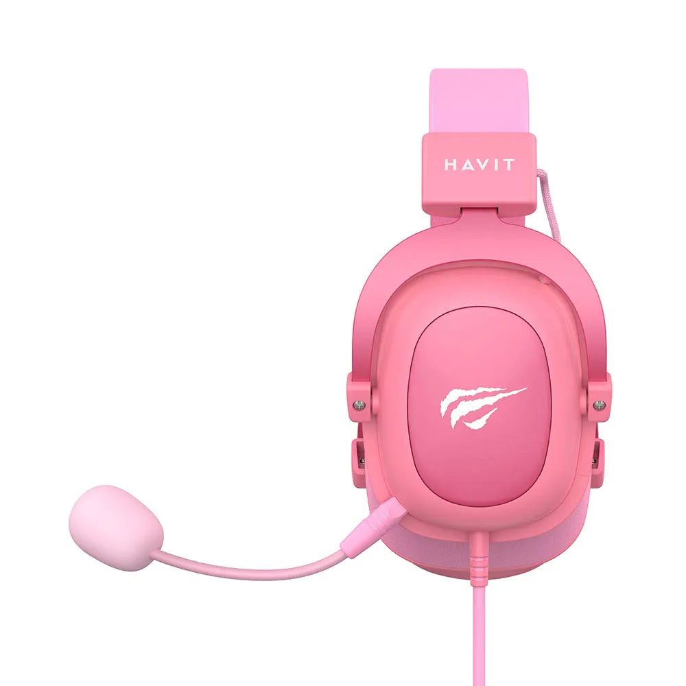 Headset Gamer HAVIT H2002D, Microfone destacável, Cancelamento de Ruído Rosa