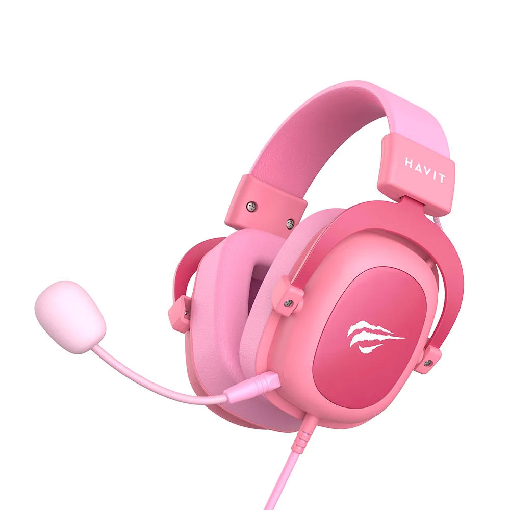 Headset Gamer HAVIT H2002D, Microfone destacável, Cancelamento de Ruído Rosa