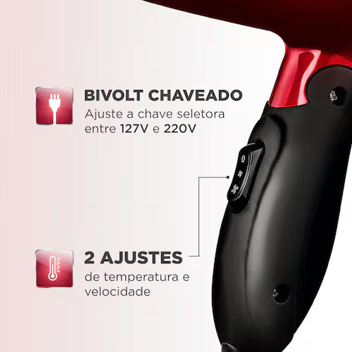Secador De Cabelos Mondial Max Travel SC-10 1.200W
