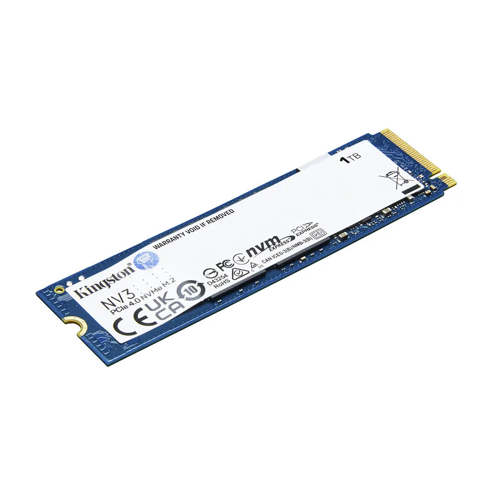 SSD Kingston NV3, 1 TB, M.2 2280, PCIe 4.0 x4, NVMe, Leitura: 6000 MB/s, Gravação: 4000 MB/s, Azul - SNV3S/1000G