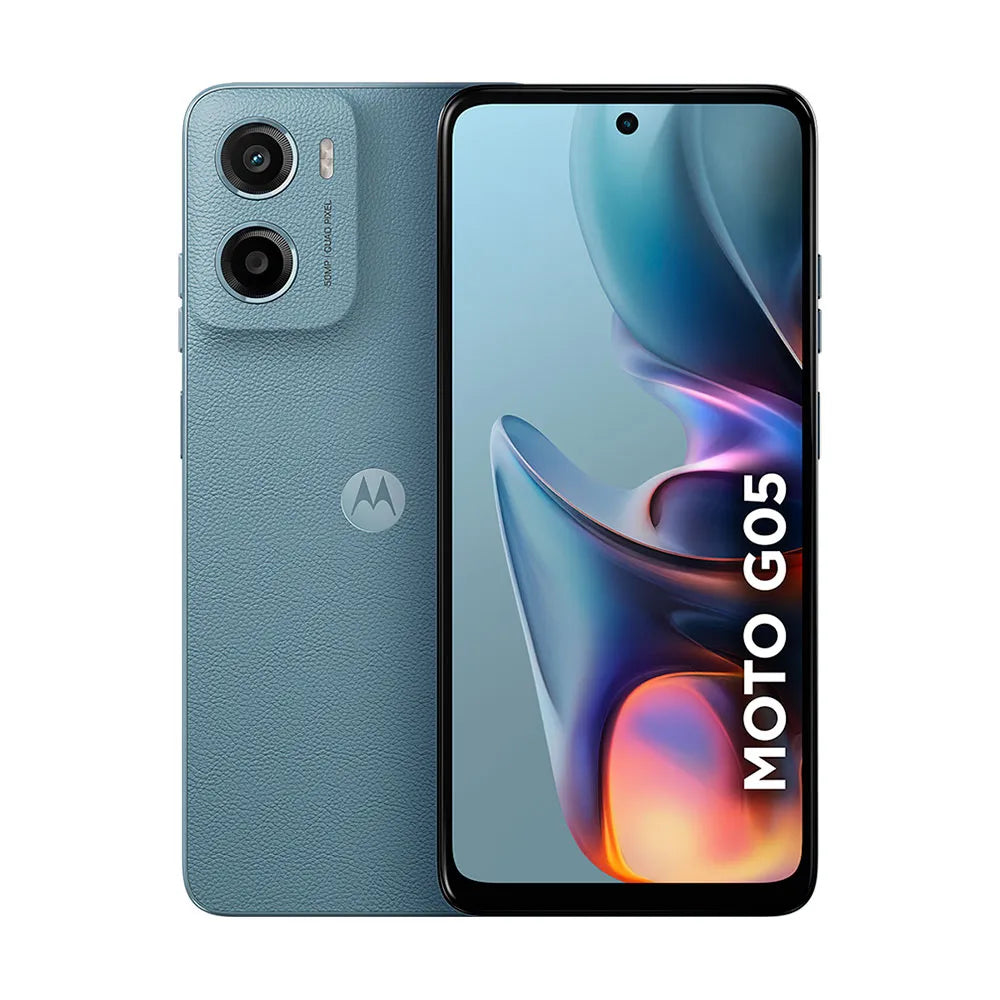 Smartphone Motorola Moto g05 Cinza Vegan Leather 128GB 4GB RAM + 8GB Ram Boost e Camera 50MP com AI Bateria de 5200 mAh Tela 6.7" e Superbrilho