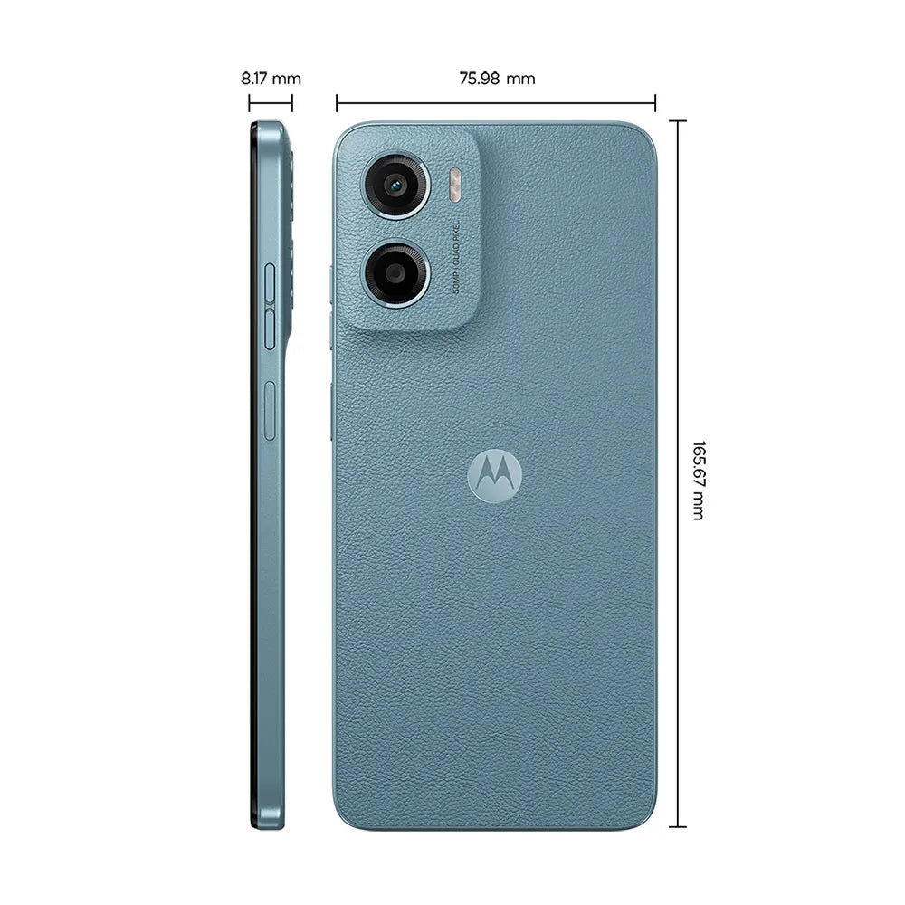Smartphone Motorola Moto g05 Cinza Vegan Leather 128GB 4GB RAM + 8GB Ram Boost e Camera 50MP com AI Bateria de 5200 mAh Tela 6.7" e Superbrilho