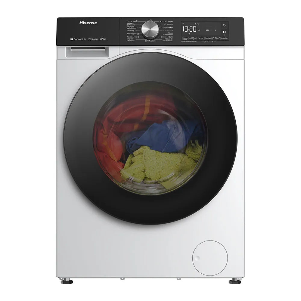 Lava e Seca Hisense Steam, 11 Kg, 13 Programas de Lavagem, WD3S1, Branca