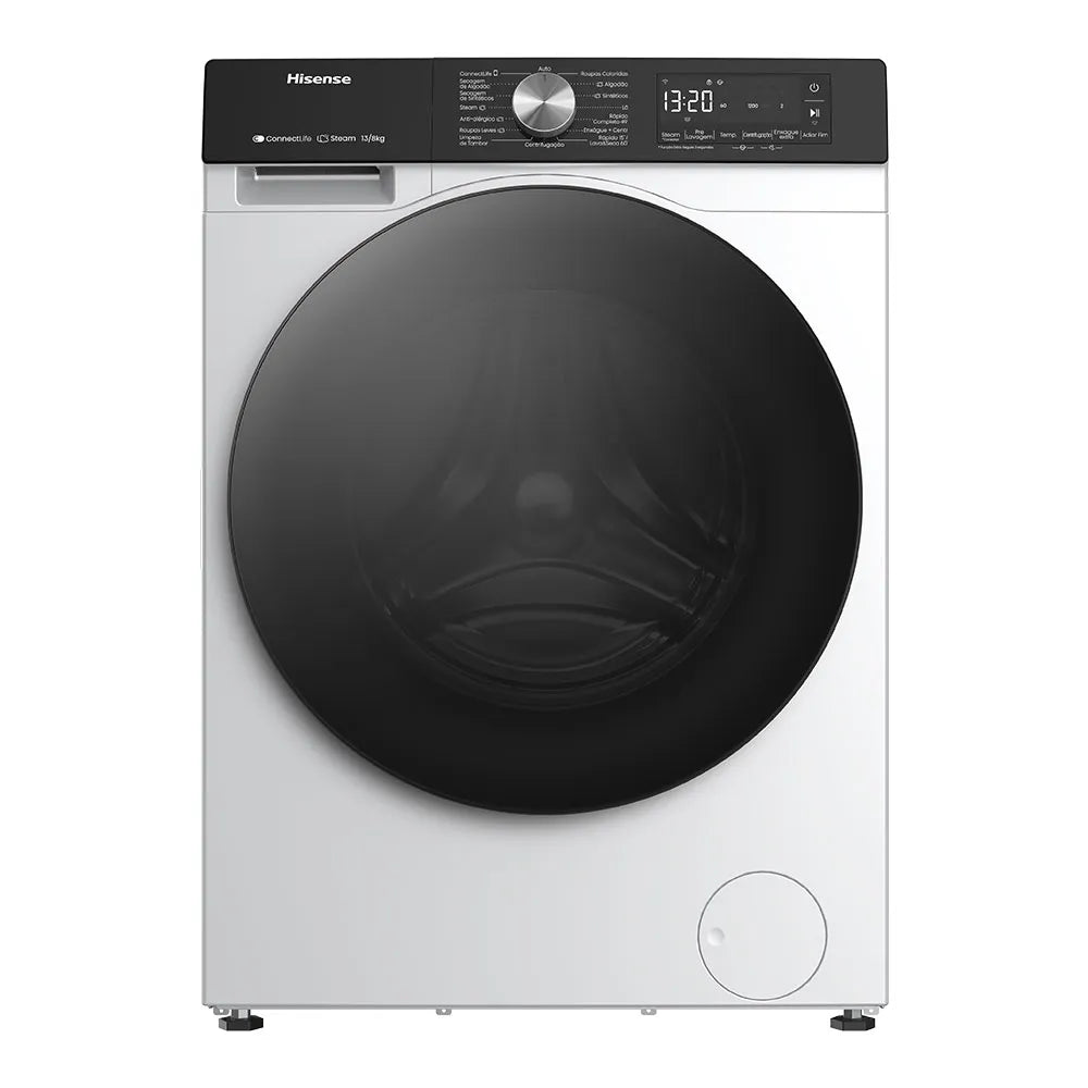 Lava e Seca Hisense Steam, 11 Kg, 13 Programas de Lavagem, WD3S1, Branca