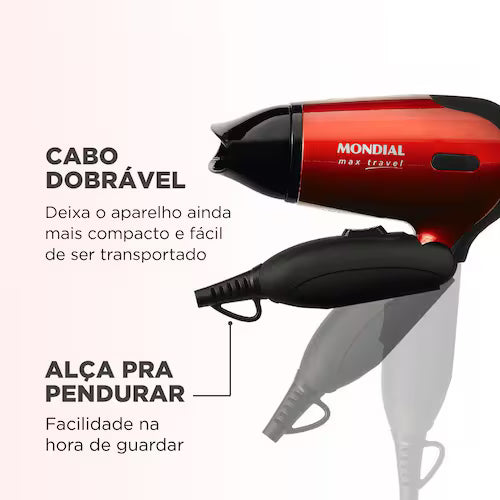 Secador De Cabelos Mondial Max Travel SC-10 1.200W