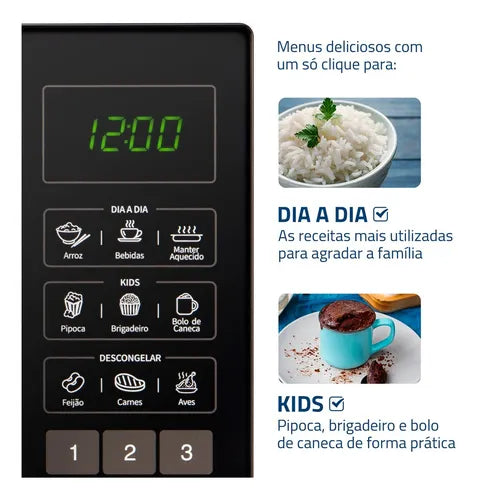 Micro-ondas Mondial 34L, 1.400W, MO-02-34-B, Preto