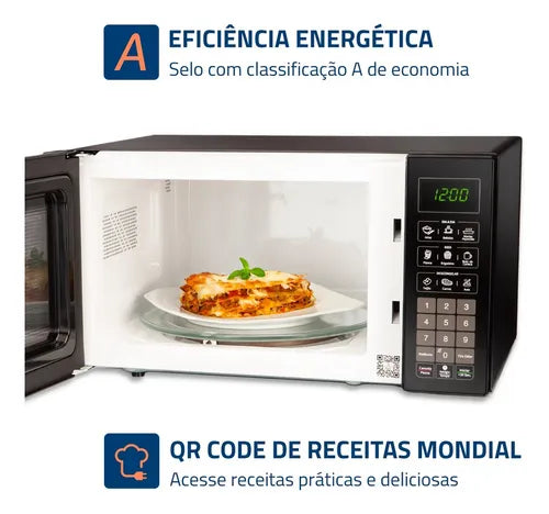 Micro-ondas Mondial 34L, 1.400W, MO-02-34-B, Preto