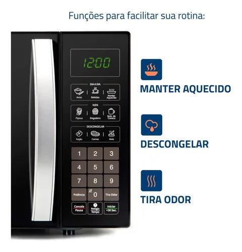 Micro-ondas Mondial 34L, 1.400W, MO-02-34-B, Preto