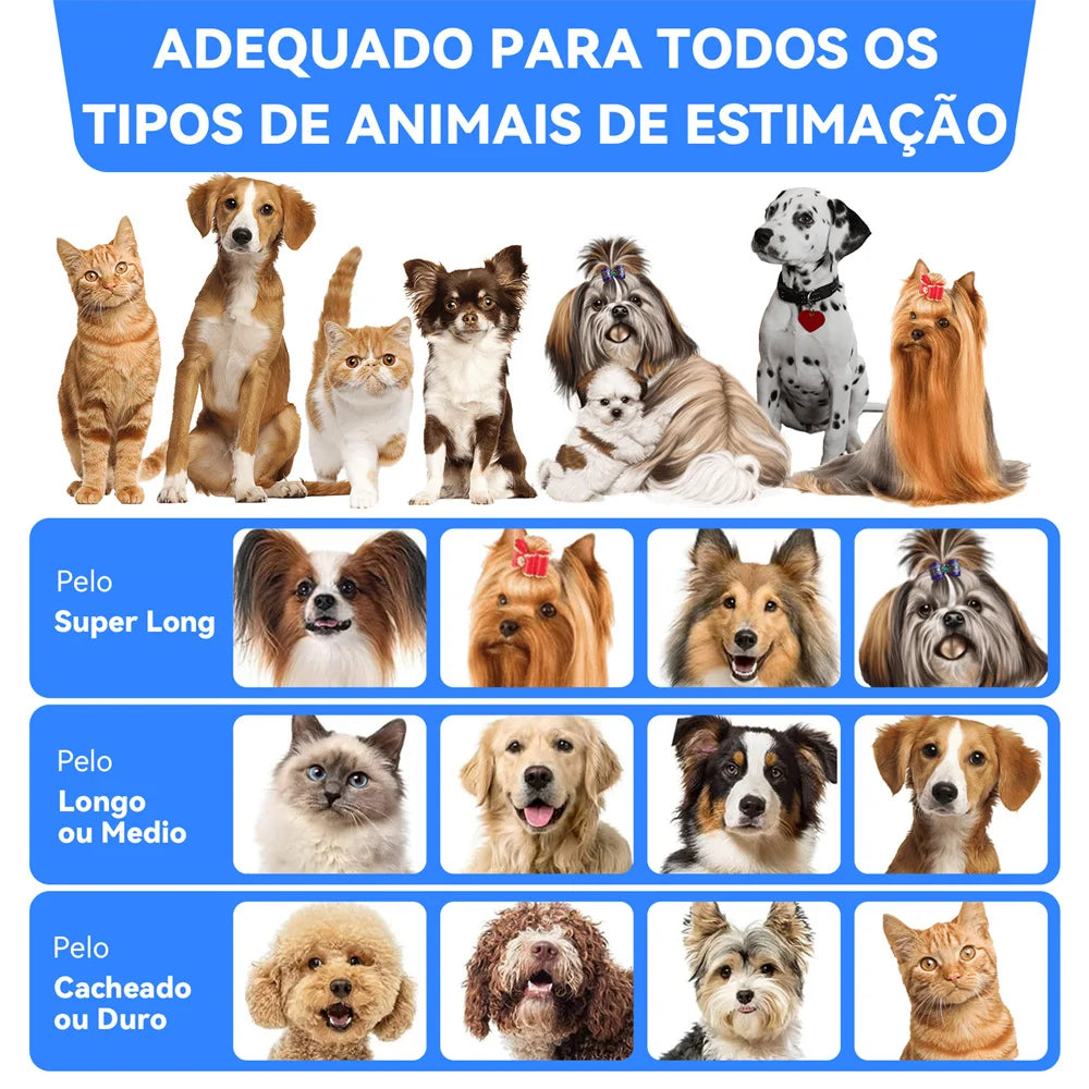 Kit Removedor de pelos para cães e gatos com sucção a vácuo Pentes Profissionais Ferramentas de Higiene Comprovadas