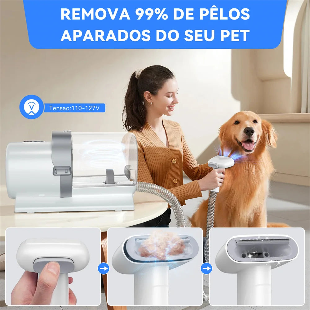 Kit Removedor de pelos para cães e gatos com sucção a vácuo Pentes Profissionais Ferramentas de Higiene Comprovadas