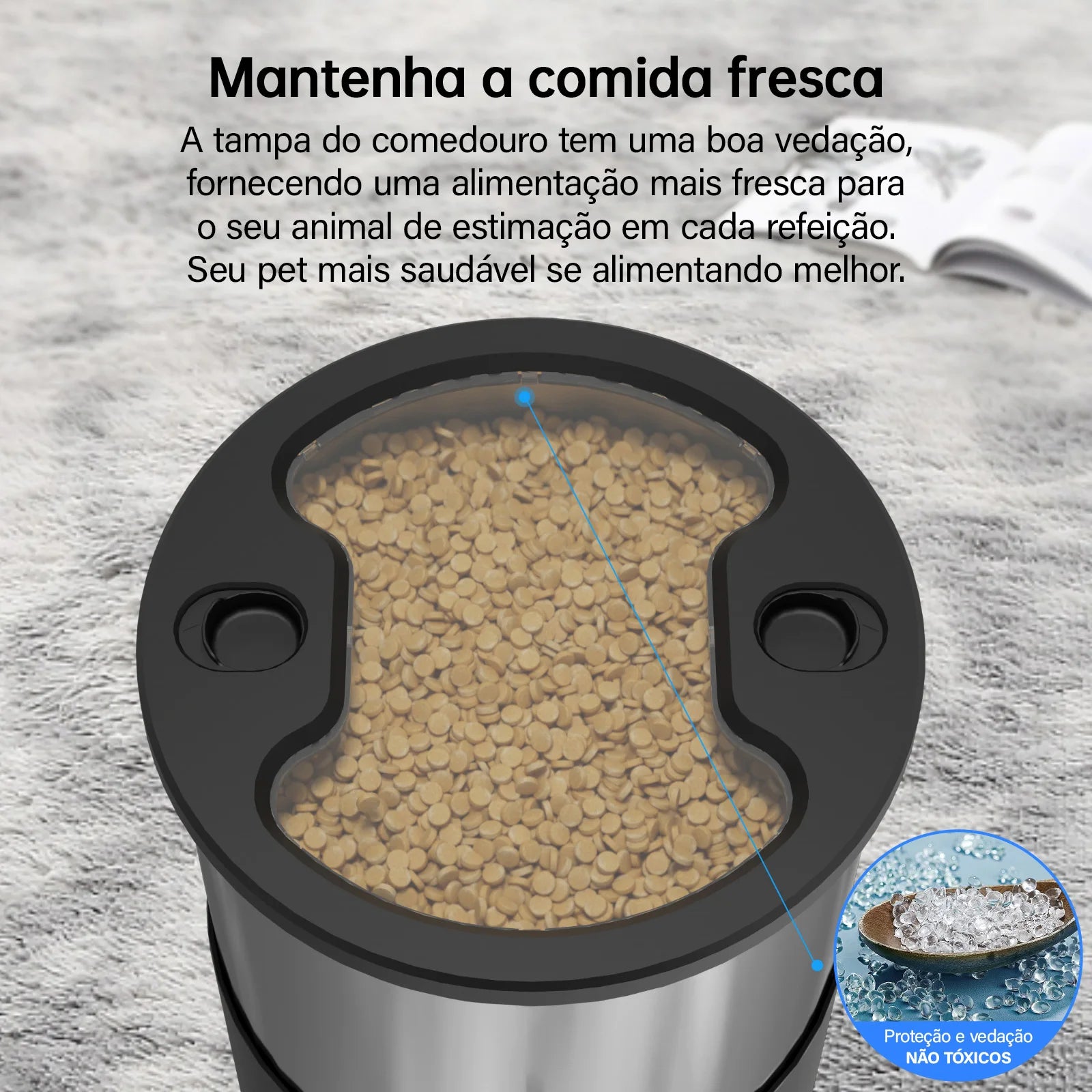 Alimentador Automático para Gatos de 5L Alimentador Inteligente para Gatos e Cães de Pequeno Porte com Microfone Registrador de Tempo Alimentador Quantitativo
