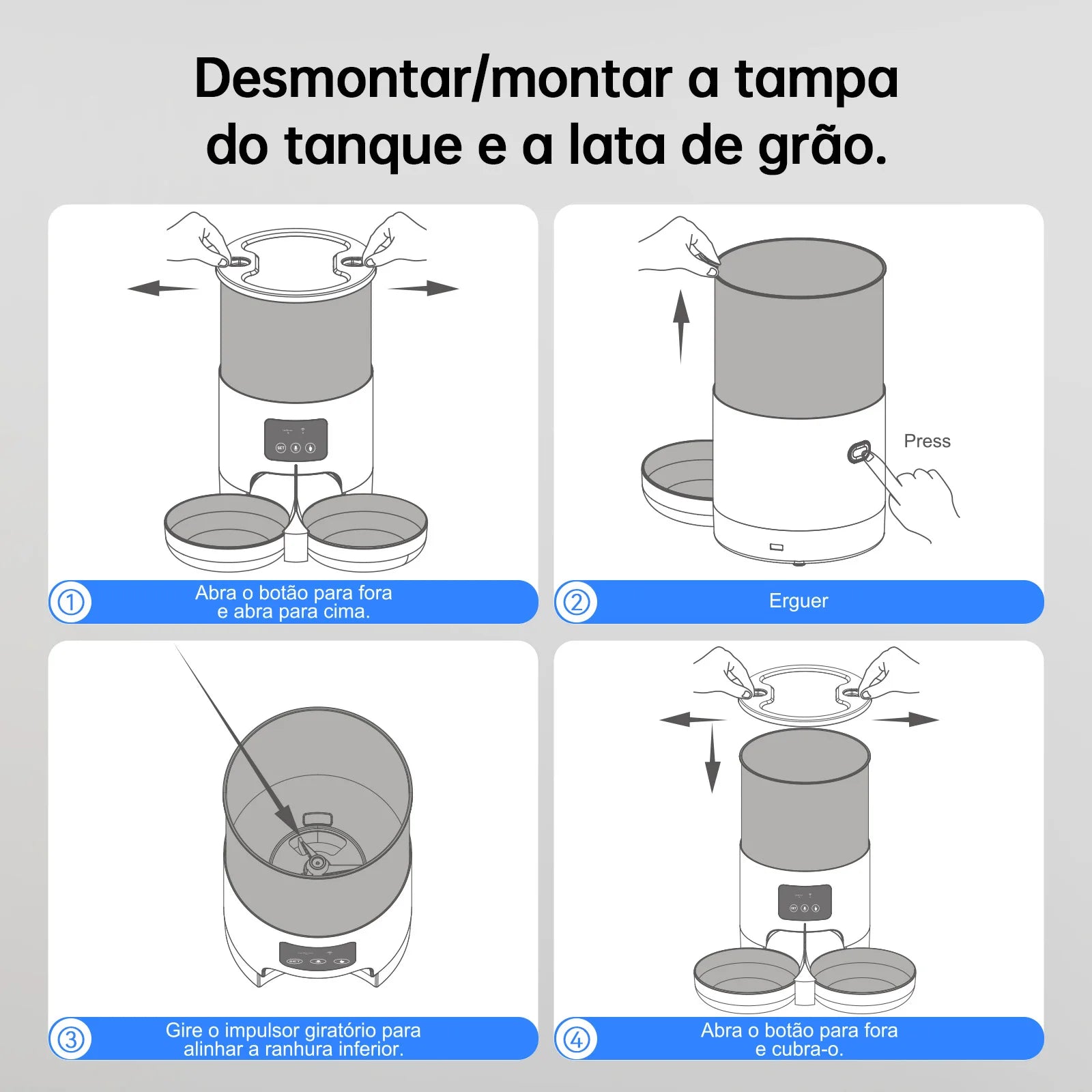 Alimentador Automático para Gatos de 5L Alimentador Inteligente para Gatos e Cães de Pequeno Porte com Microfone Registrador de Tempo Alimentador Quantitativo